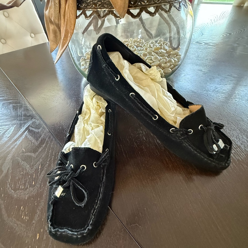 Michael Kors Black Suede Moccasin Loafers Size 6